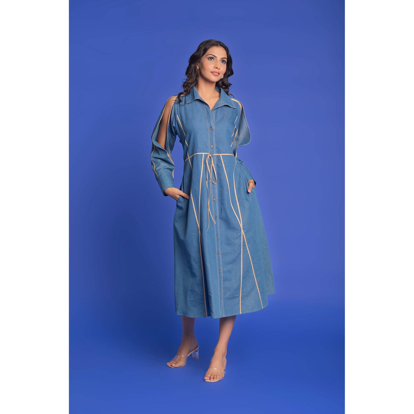 The Linear Denim Dress