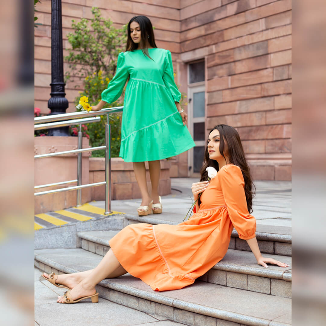 ASYMMETRIC TIERED DRESS