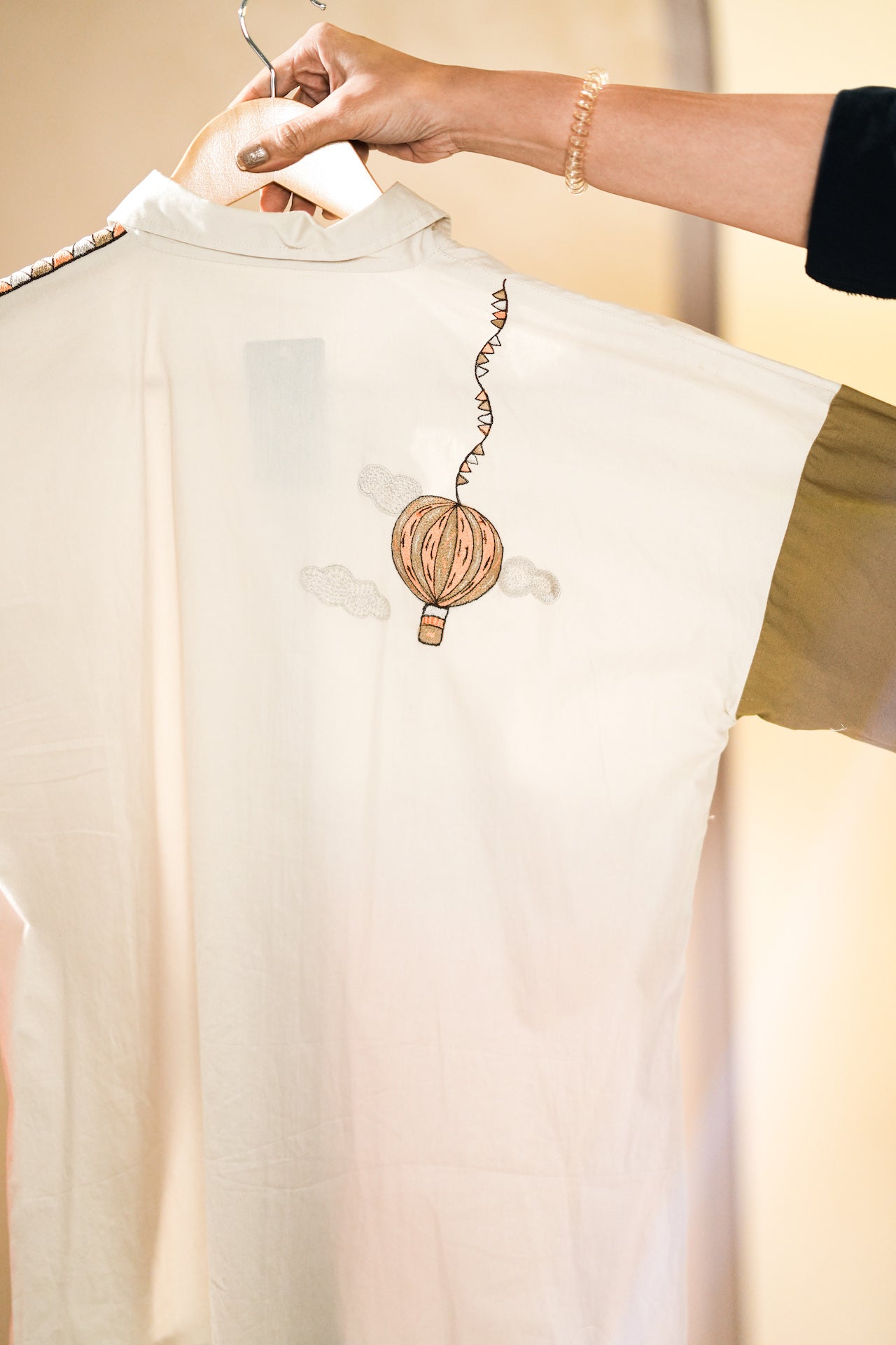 Hot Air Balloon Circle Color Block Shirt