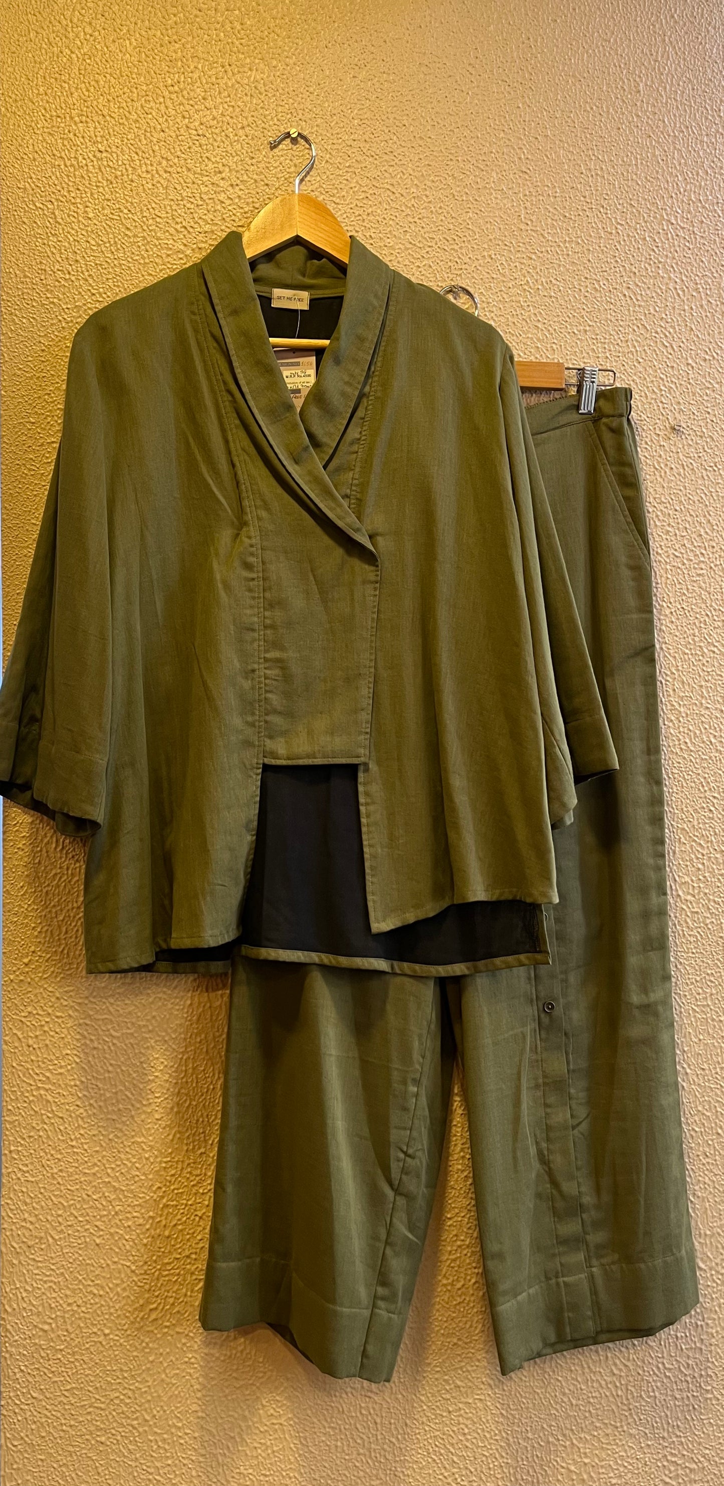 Double Fabric Shawl collar Coord Set