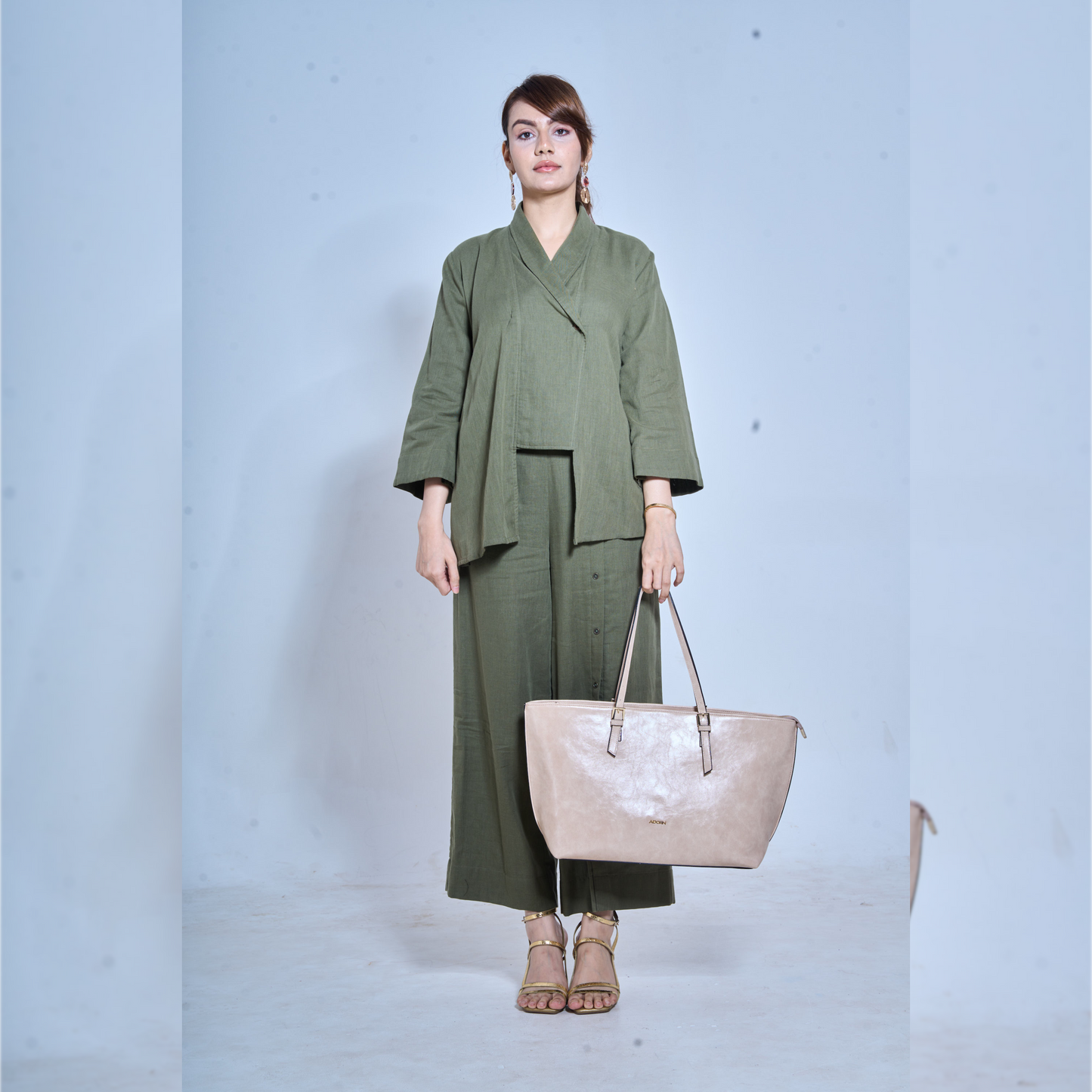 Double Fabric Shawl collar Coord Set