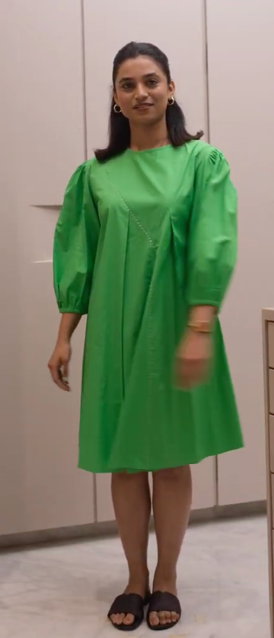 Pleated Wedge Dress