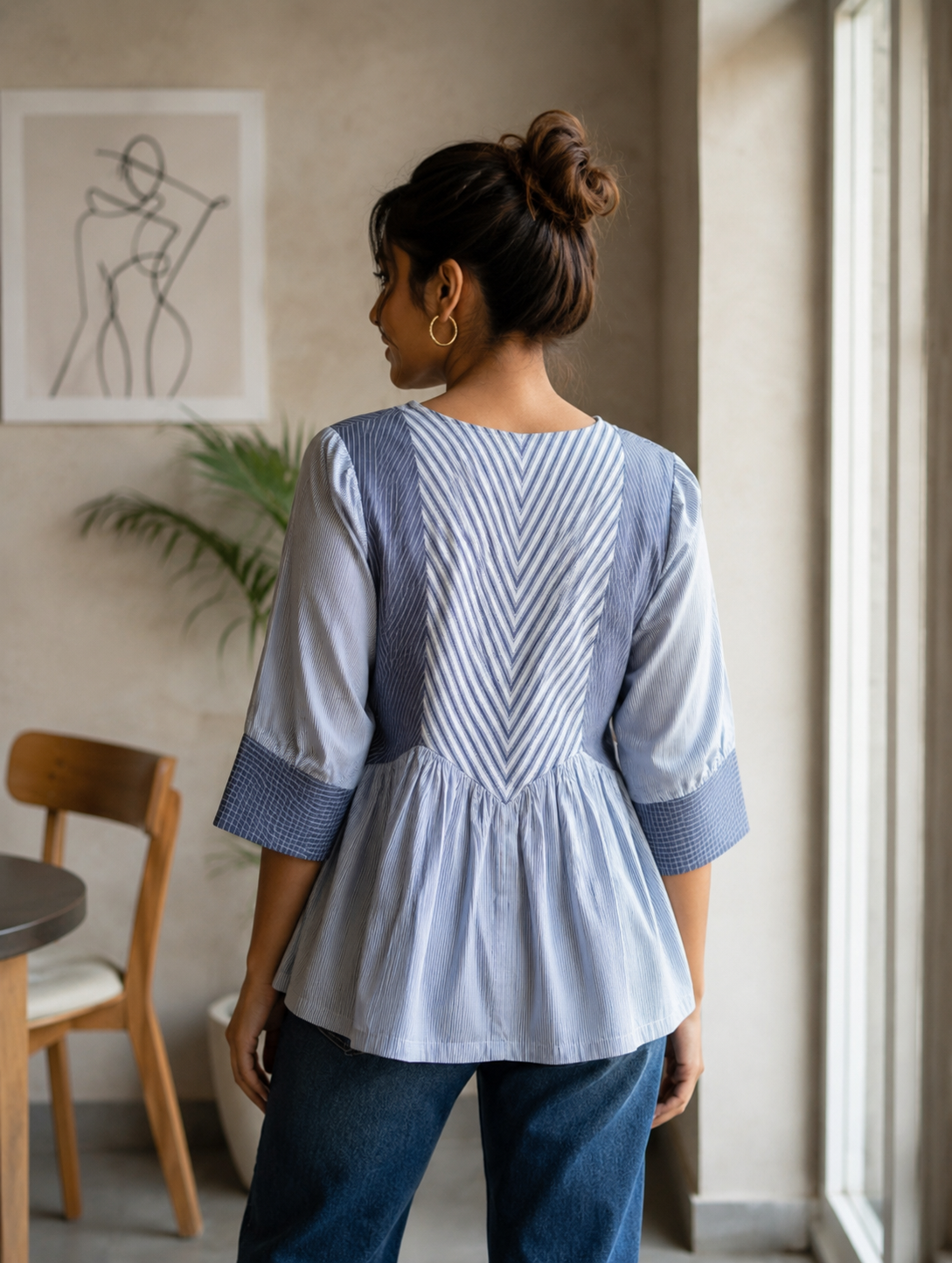 Gathered Stripe Top