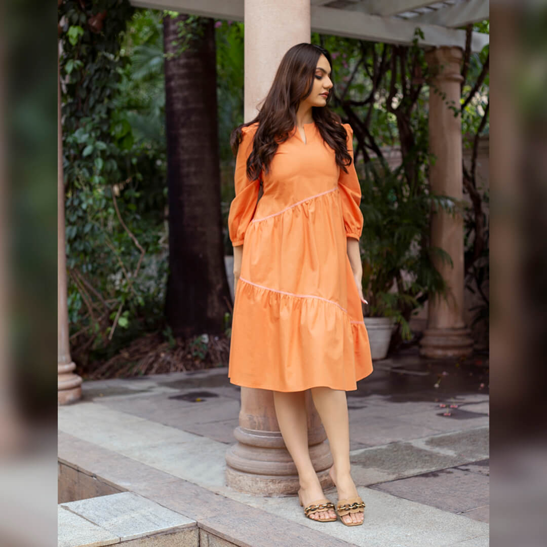 ASYMMETRIC TIERED DRESS