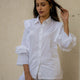 PLEATED FLUTTER SLEEVES SHIRT
