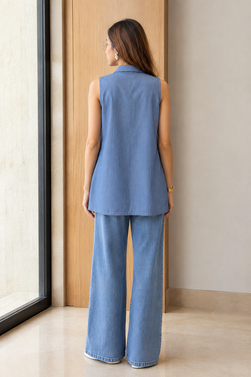The Denim Flounce Shirt