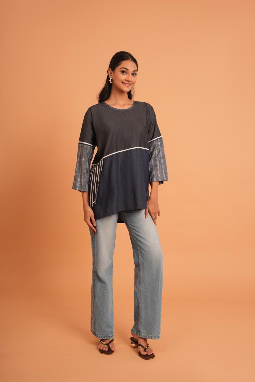 The Mix Match Denim Top