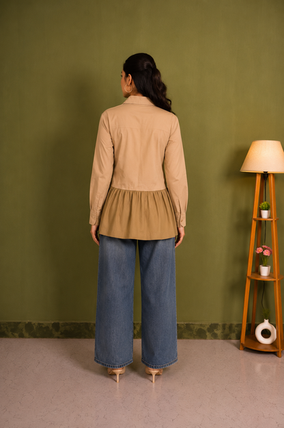 The Coffee Color Block Shirt