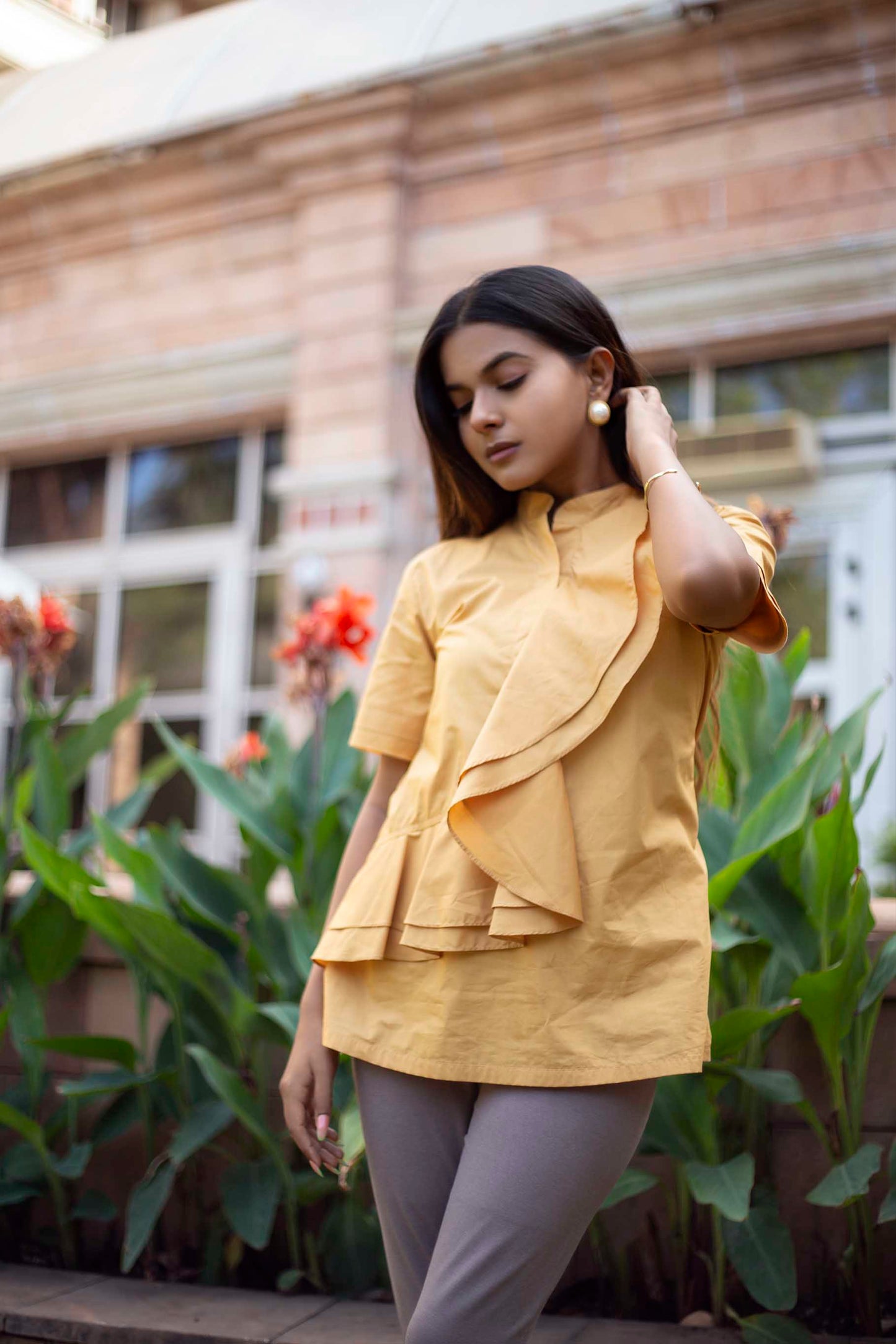 DOUBLE LAYER POPLIN SHIRT