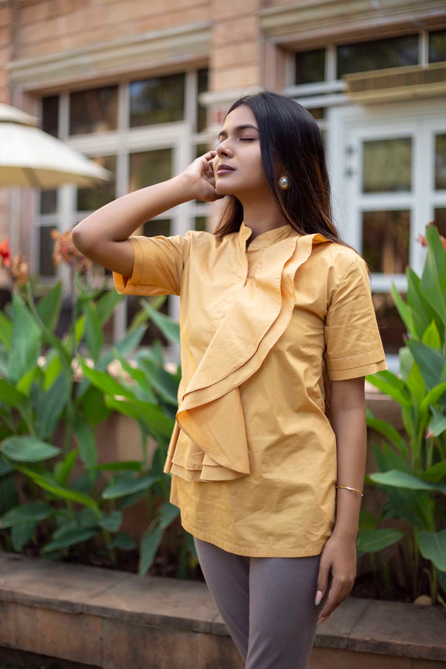 DOUBLE LAYER POPLIN SHIRT