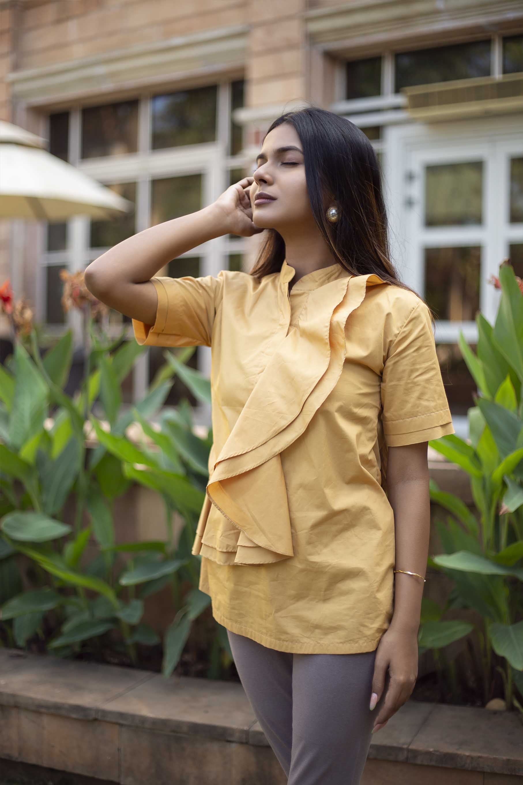 DOUBLE LAYER POPLIN SHIRT