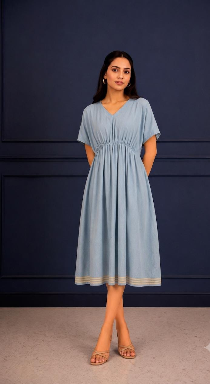 The Denim Twill Elasticated Waist Dress