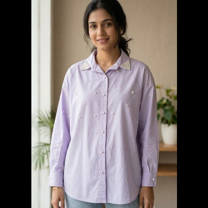 The Pearl Studded Collar Shirt