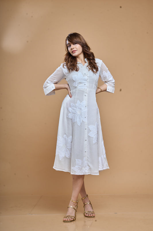 Floral fantasy panel dress
