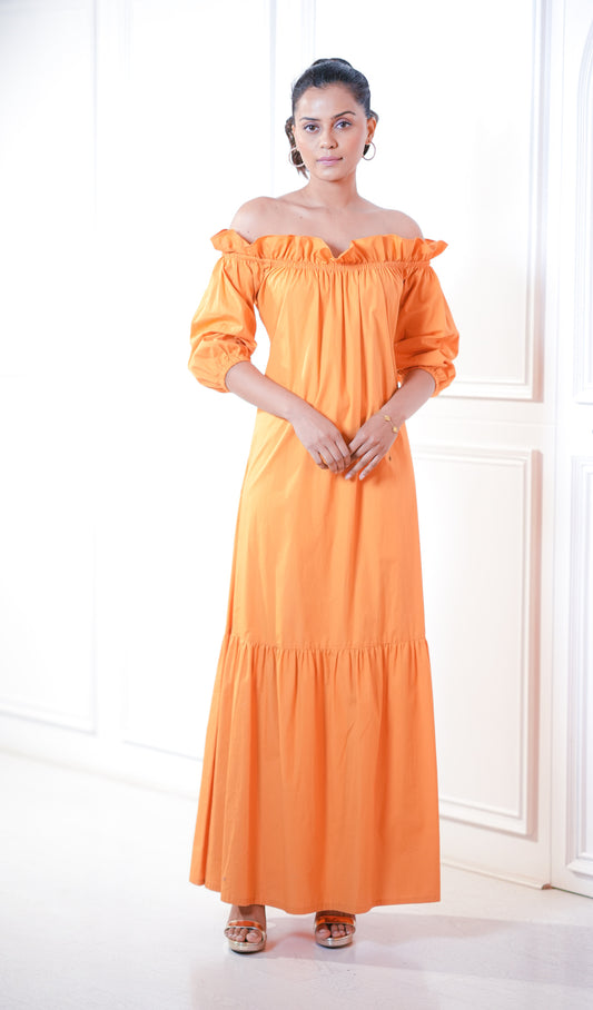 Off Shouldered ruffle dress