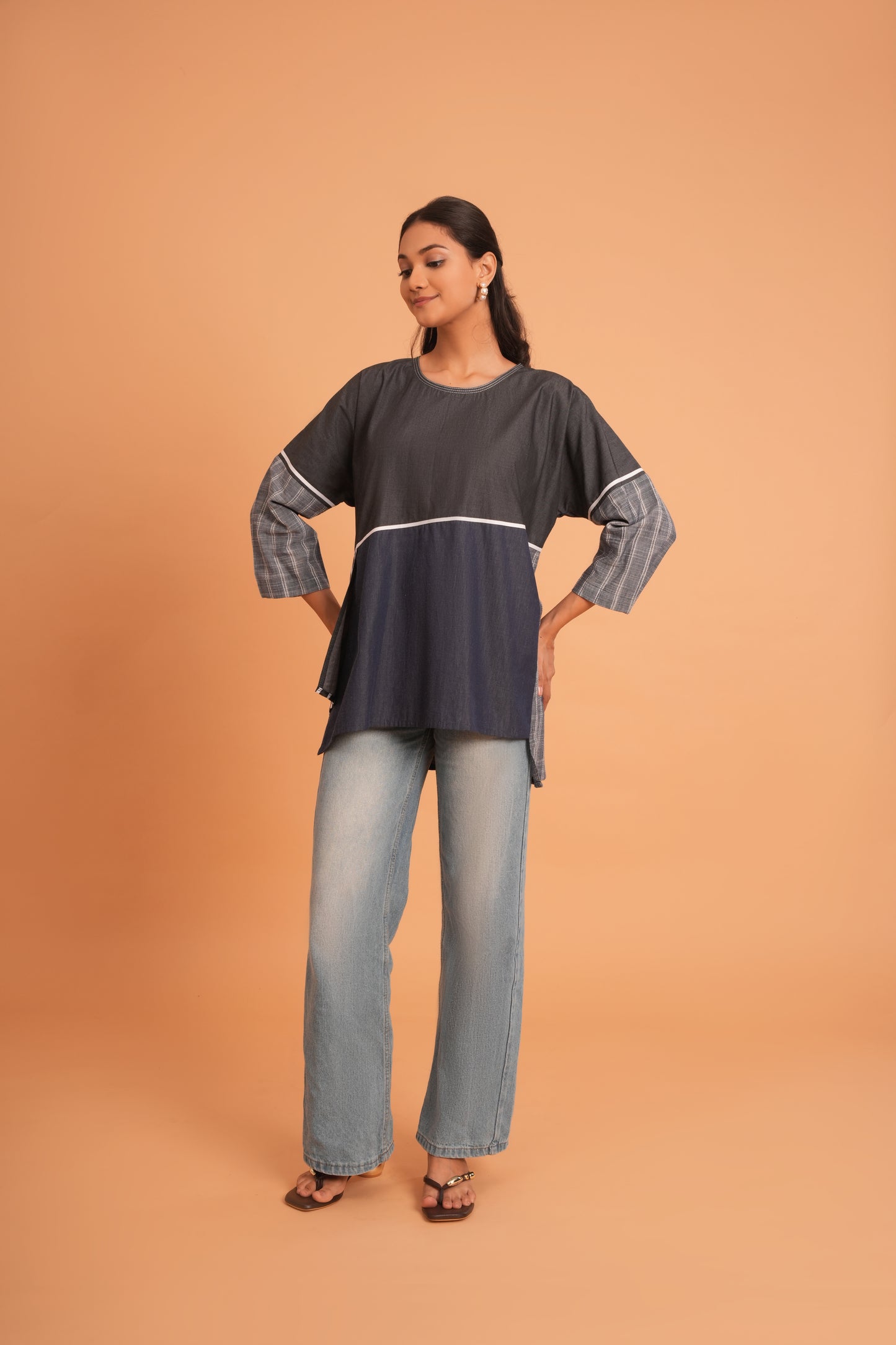 The Mix Match Denim Top