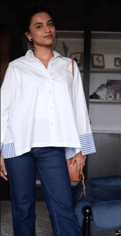 Pleated Back Poplin Shirt