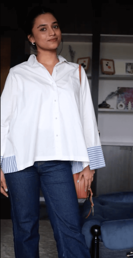 Pleated Back Poplin Shirt