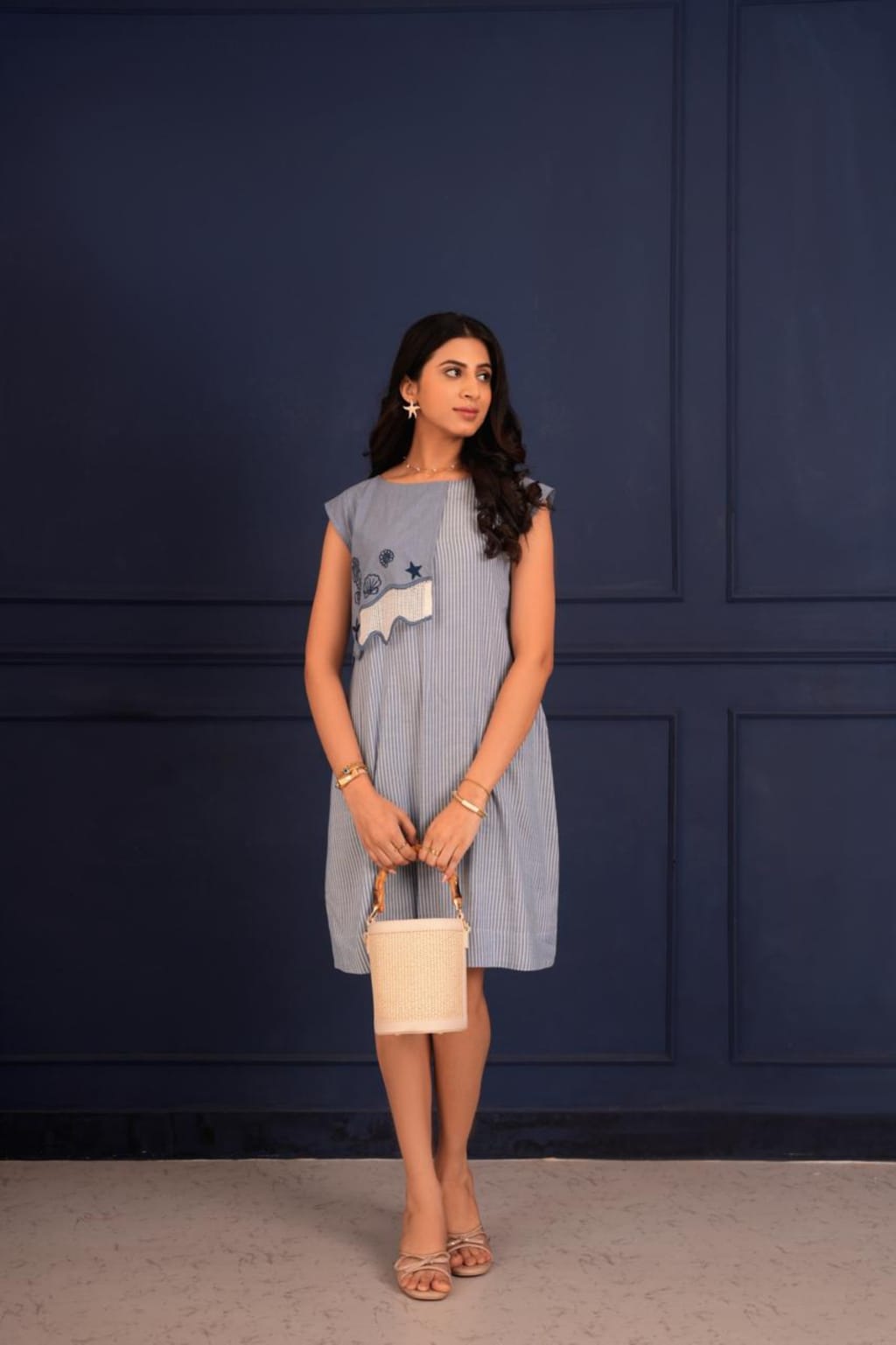 The Marine Wave Flap Dress