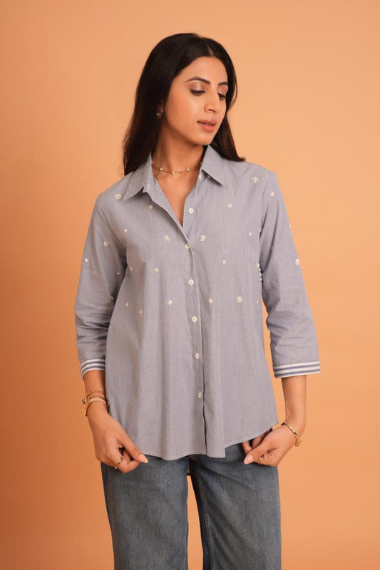 The Scattered Pearl Stripe Shirt