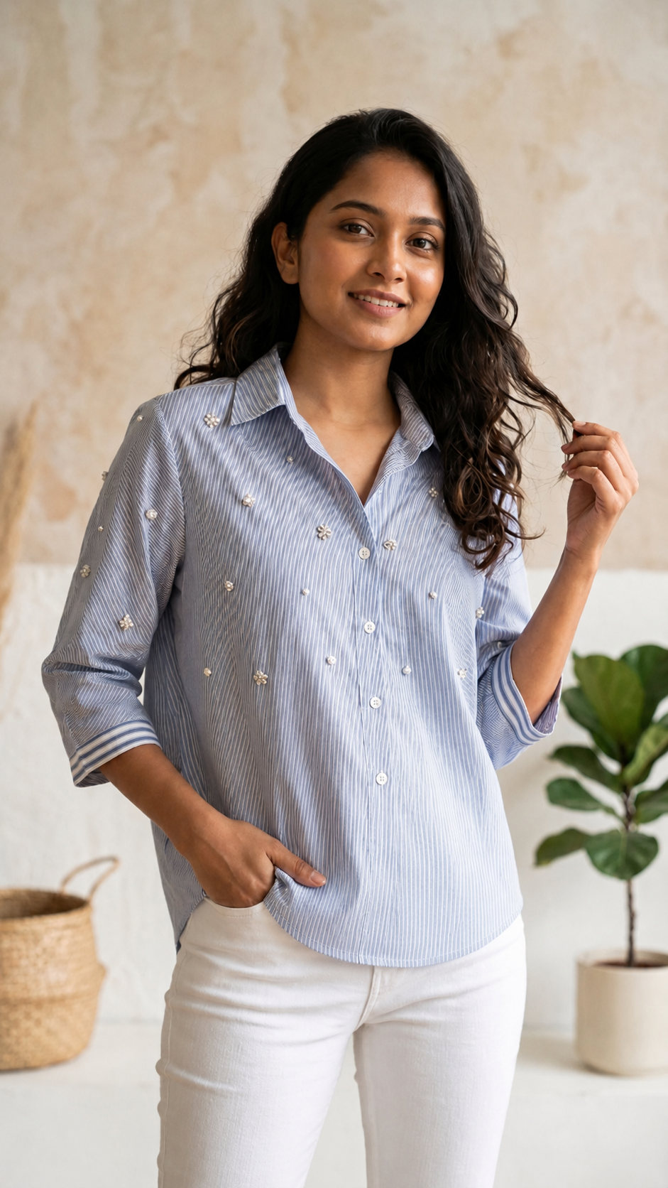 The Scattered Pearl Stripe Shirt