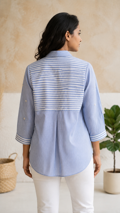 The Scattered Pearl Stripe Shirt